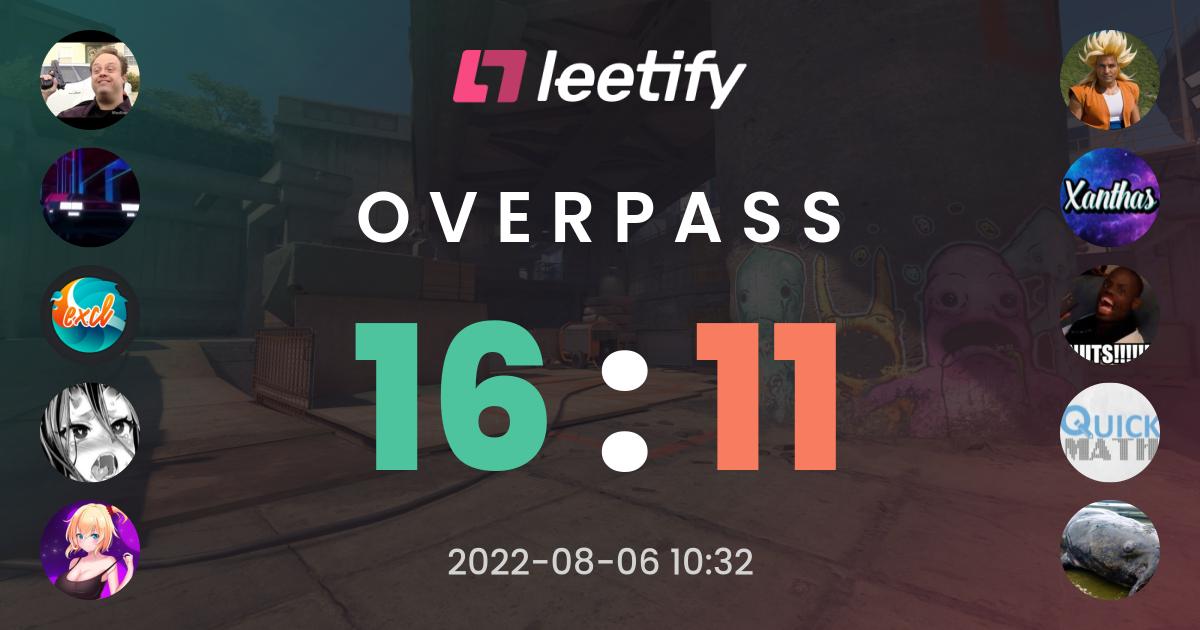 16 : 11 On Overpass - Leetify