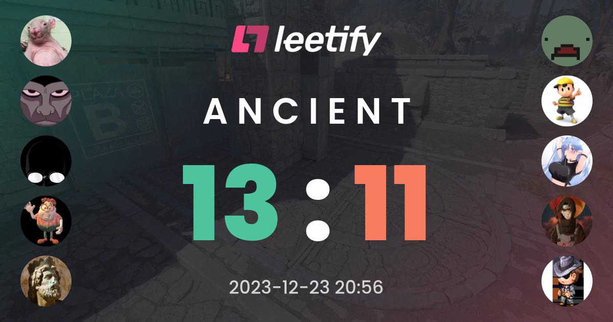 13 : 11 on Ancient – Leetify